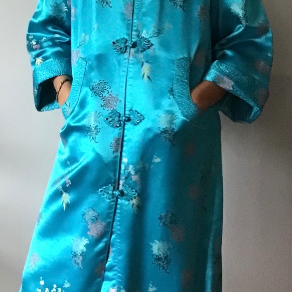 Peony Vintage Chinese Long Coat